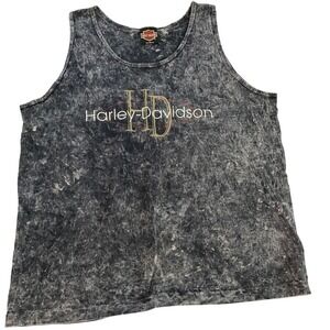 Harley‎ Davidson Jamestown California Acid Wash Graphic Tank Top Men's Size L